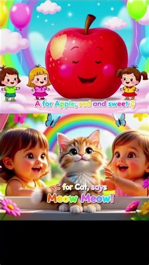 ABC Song for Kids | A to Z Alphabet Learning | Fun Cartoon Rhymes | Giggle Garden #shorts