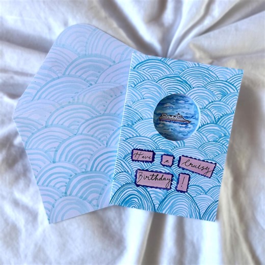 Personalised Cruise Birthday Card, Bon Voyage Greeting, Travel Lover Gift, Holiday Celebration, Nautical Handmade Present - Etsy