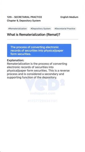 Understanding Rematerialization in Depository System Secretarial Practice