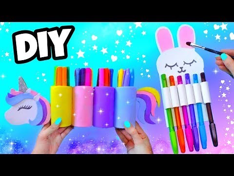 DIY 2 ORGANIZADORES de ESCRITORIO fáciles | Manualidades de RECICLAJE con ROLLOS DE PAPEL