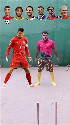 Mini Goal Challenge: Hit the Ball Out From Distance! Messi, Ronaldo, Neymar & More! ⚽ #shorts
