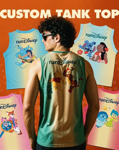 Ultimate Rundisney Character Tank Tops, Custom Marathon Race Shirt, Stitch Pooh Aladdin Inside Out Zootopia Performance Gear - Etsy