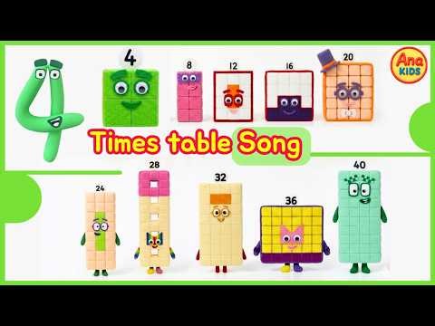 Learn to Count by 4s | Numberblocks Style Addition Song | Add by Four for Kids