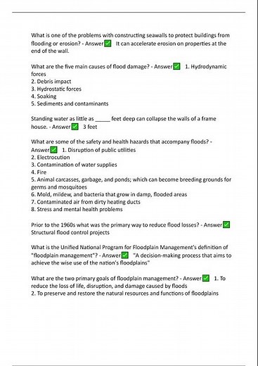 Certified Floodplain Manager CFM 2024 435 Actual Questions and Answers 100% Verified
