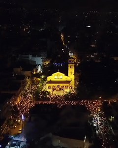 The celebration on Holy Saturday night of the Resurrection of Christ in St Emilianos's Church, Skouze Hill, Athens, Greece. Full story: https://bit.ly/3vFjxur Video by Petros Armaos | Greek Reporter