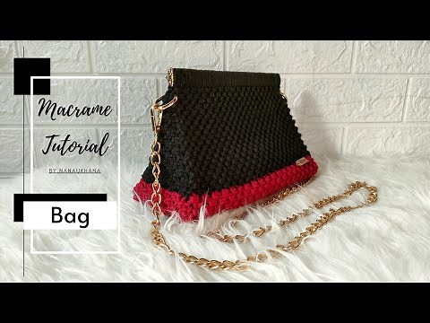 Macrame Bag Tutorial - Two Color Macrame Purse for Beginners