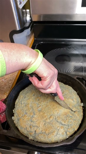 Blue Cornbread Made From Ohio Blue Corn.