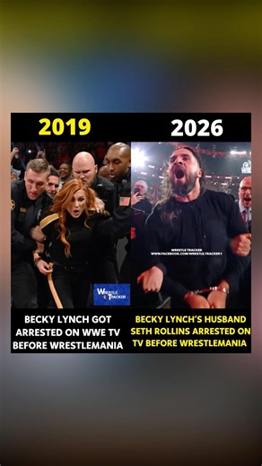Becky Lynch and her husband Seth Rollins got arrested on WWE TV once #beckylynch #sethrollins