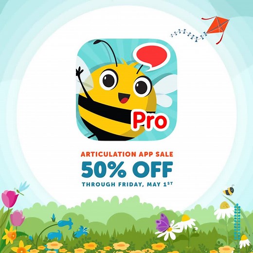 Speech therapy practice at home on your iPad or iPhone. The best selling articulation app on the App Store is 50% off until Friday, May 1st! | Little Bee Speech