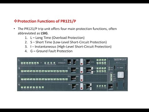 LSIG SETTINGS OF ABB PR121P/P PROTECTION TRIP UNIT