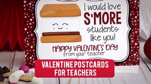 Cute S'more Themed Happy Valentine's Day Blank Postcards For Teachers To Send To Students, 4"x6" Fill In Notecards by AmandaCreation (30)