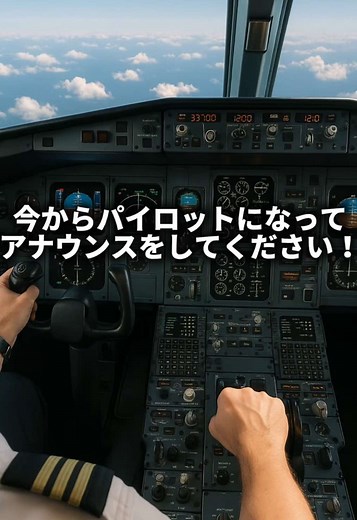 パイロットになりきり！機内アナウンス体験