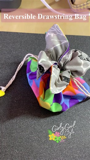 Easy DIY Reversible Drawstring Bag Tutorial