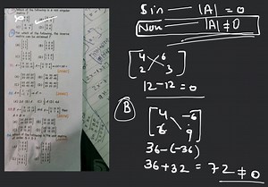 Which of the following is a non singular matrix ?... | Filo