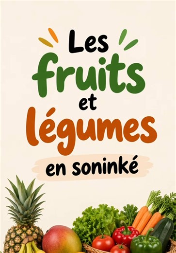 Aujourd’hui on apprend les fruits et légumes en soninké ! 🌽🥭🥬 Des mots simples du quotidien à connaître et surtout à transmettre ❤️ 👇🏿 À TON TOUR ! Écris en commentaire UN fruit ou UN légume en soninké que je n’ai pas mis dans la vidéo 👀 On va voir qui connaît vraiment le soninké 😏😂 Et surtout… ne trichez pas dans les commentaires ! 😂👇🏿 #soninkara🇸🇳🇲🇱🇲🇷🇬🇲🇬🇳 #soninke #lecture #soninkara #soninké