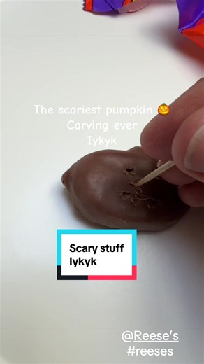 Iykyk the scariest pumpkin carving ever. Really love Reese’s. It is our absolute favorite. But this pumpkin carving is scary if you know. @Reese’s #reeses #pumpkincarving #carveapumpkin #halloweencandy #halloween