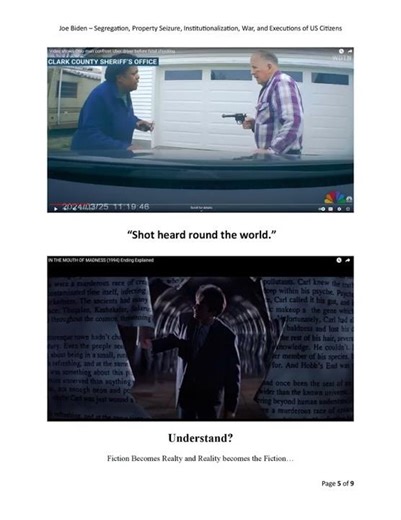 2024 05 29 Psy Ops Joe Biden – Segregation, Property Seizure, Institutionalization, War and Executio