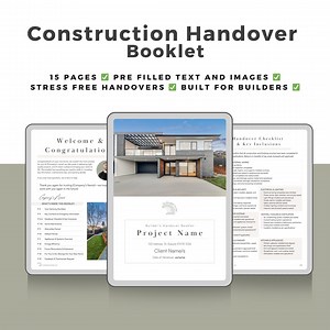Construction Handover Booklet - Etsy Canada