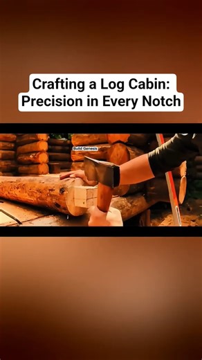 Crafting a Log Cabin: Precision in Every Notch 🪵 #cabin #wood #woodworking #logcabin