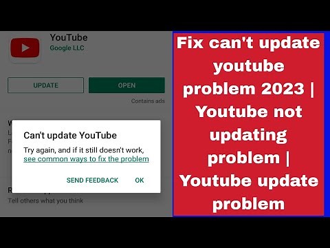 Fix can't update youtube problem 2023 | Youtube not updating problem | Youtube update problem