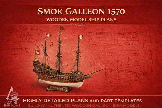 Smok Galleon 1570 Wooden Ship Model Plans, 1:60 Scale (digital Download) - Etsy Canada