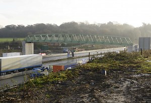 Pictures of the M20 bridge installed overnight