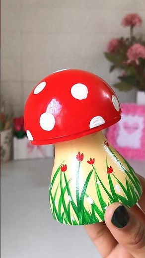 DIY Cute Mushroom | Aesthetic Night Lamp Idea #handmade #shorts #viralshorts #diy #trending
