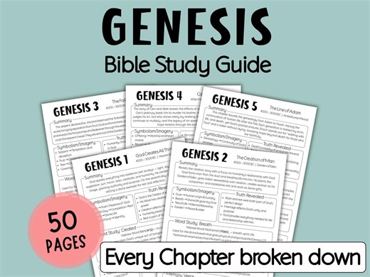 Genesis Bible Study Guide, Printable Bible Study Template, Bible Study Resource, Verse Mapping Bonus, Bible Study Lessons for Adults - Etsy
