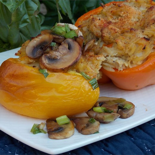 Orzo and Chicken Stuffed Peppers