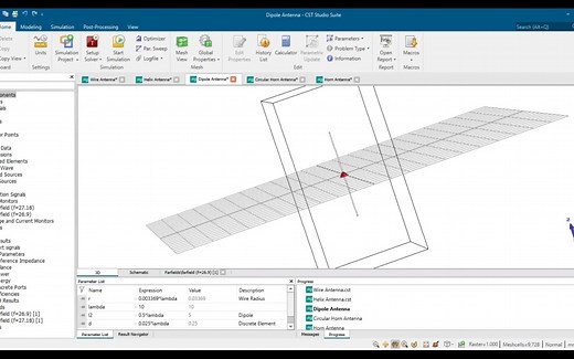 CST 中的 2D 与 3D 天线辐射图