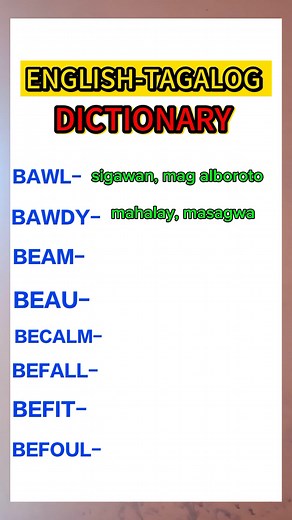 English Tagalog dictionary part 40 #learningenglish #lessons | true story | Facebook