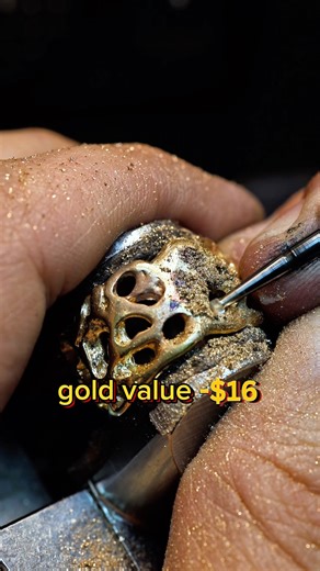 Drilling holes to hide my work on a honeycomb ring