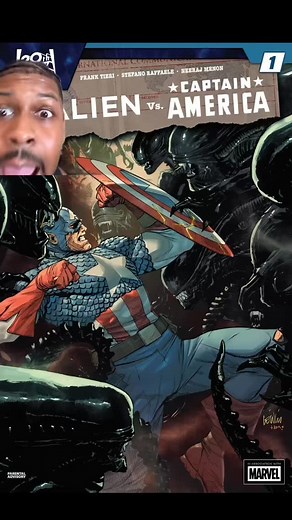 Alien vs Captain America #alien #xenomorph #aliens #horror #alienearth #alienearthfx #alienvscaptainamerica #captainamerica #steverogers #captainamericathewintersoldier #xenomorphs #alienvspredator #xenomorphqueen #predatorbadlands #yautja #thepredator #comics #comic #story #storytime #marvelcomics #marvel | Jeremiah Martin
