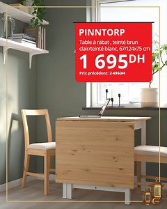 La table se distingue par un design traditionnel et peut accueillir de 2 à 4 personnes. Elle est idéale si vous disposez d'un petit espace et vous pouvez l'utiliser comme plan de travail pour préparer vos repas pendant le mois de Ramadan.🌙🤩 Nous vous offrons des réductions de -30% à -40% sur vos indispensables préférés du Ramadan, afin que vous puissiez commencer vos préparatifs dès aujourd'hui.🌙🤩 Offre valable du 31 janvier au 09 Mars 2024. Découvrez la brochure par ici: https://publication