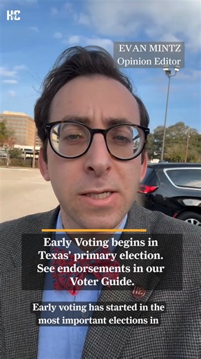 It's the first day of early voting in Texas' primary election. Use our Voter Guide and the Houston Chronicle Editorial Board's endorsements as you go out to vote. ⁠ ⁠ The Editorial Board is a nonpartisan group of opinion journalists who are separate from the newsroom. They base election recommendations for contested races on reporting, research and, in nearly all races, in-person interviews.⁠ Click here to see the full list of endorsements and learn more about the Texas primary: https://www.hous