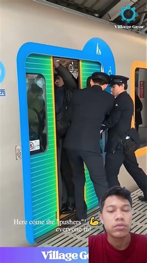 The SECRET to Japan's Punctual Trains?! 🤔 Watch These "Pushers" SQUEEZE People onto a Packed Train!