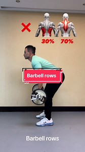 Barbell rows are extremely effective for your back if done correctly #barbellrow #barbellrows #backexercise #backworkouts | Train Yourself