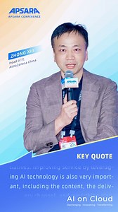 In the panel discussion of "How Can Established Brands Leverage Al Innovations to Gain Competitive Advantage in the New Era", Zhong Xin, Head of IT in AstraZeneca China, emphasized the heaviest investment of AI in Pharmaceutical industries ought to be medicine discovery. He also stress that Al is the key to change the way of working and business value creation. #ApsaraConference2024 #AlibabaCloud #AIonCloud | Alibaba Cloud