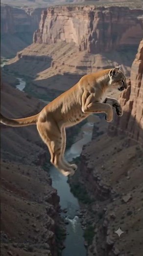 Mountain Lion's Impossible Cliff Jump 😱🐆