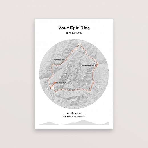 Personalised Cycling Map Print