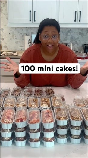 Prep for 100 mini cake pans!