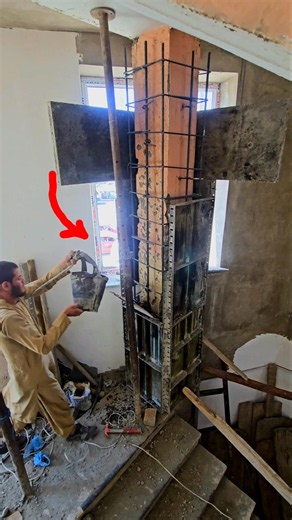 Could Old Column Repairable? 😳 #Retrofitting #ConcretePouring #ConcreteRepair
