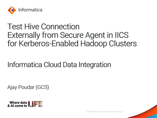 如何从IICS中的安全代理为启用Kerberos的Hadoop集群外部测试Hive连接