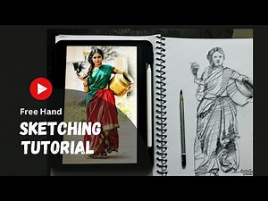 How to sketch free hand figure from refrence or live?|| easy step by step tutorial video ||