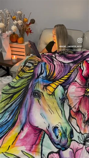 Check out my blankets online! $75 each and I offer FREE shipping worldwide wide. Sizes available: 50”x60” and 60”x80” Www.Rachellancasterart.Com | Rachel Lancaster