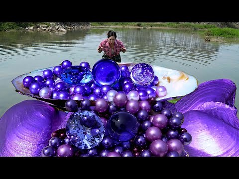 😱🎁Wild freshwater giant clams, filled with precious and charming pearls, are extremely beautiful
