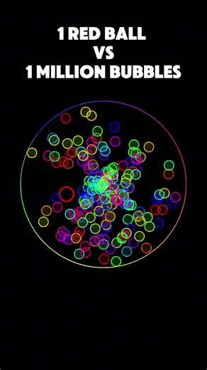 1 RED BALL VS 1 MILLION BUBBLES 😱 #bubble #relaxbounce #satisfyingloop #viral #2danimation #code