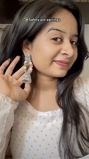 DIY safety pin earrings ✨#shorts #trending #youtubeshorts #viral #diy #earrings
