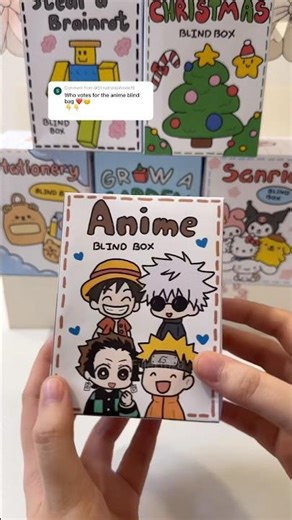 Anime blind box unboxing #diy #blindbox #unboxing #asmr #onepiece #jjk #demonslayer #papercraft