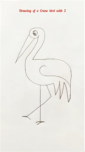 Bird drawing using 2, easy to draw 🎨🖌️✏️